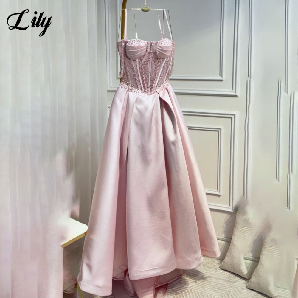 Evening Gown - Lily rosa vestido de noite uma